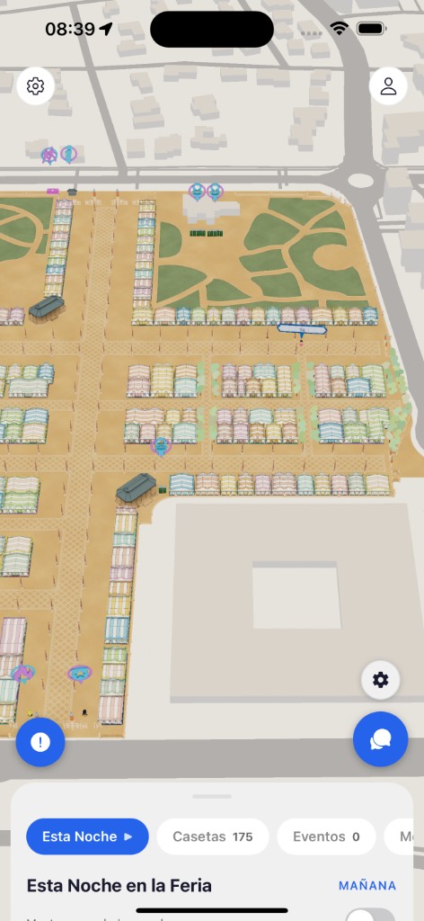 My Casetas cog button on the 3D map