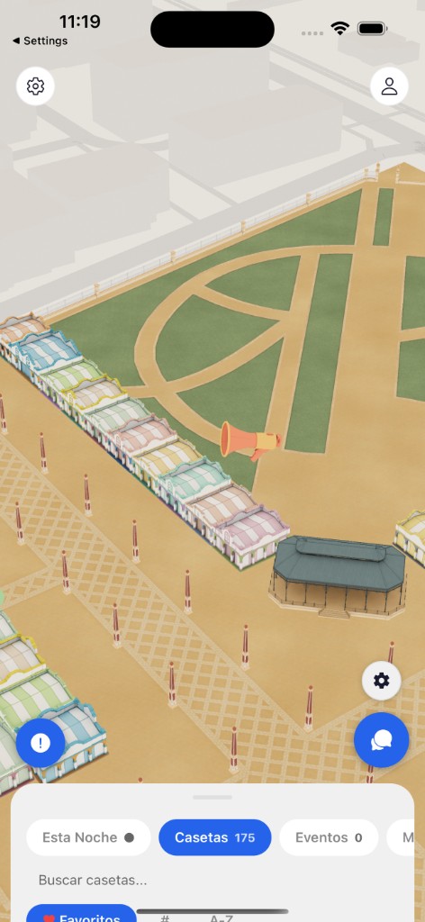 Pizarra megaphone badge on the 3D map