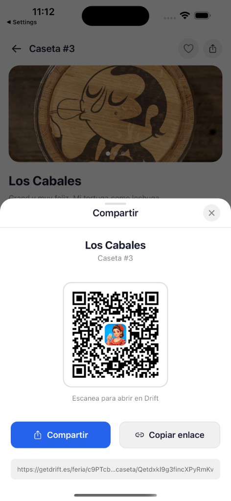 Sharing a caseta via QR code in Drift